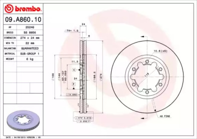 Тормозной диск BRECO BS 8856