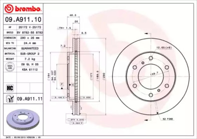 Тормозной диск BRECO BS 8782