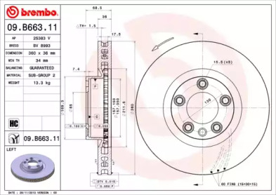 Тормозной диск BRECO BV 8993