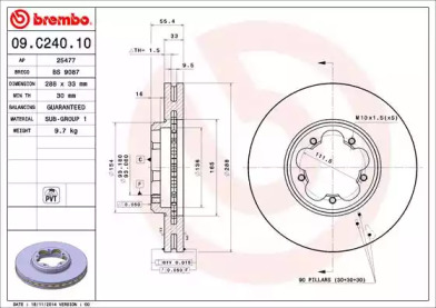 Тормозной диск BRECO BS 9087