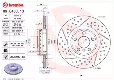 Тормозной диск BRECO BZ 9186