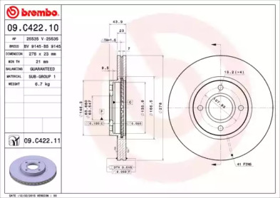 Тормозной диск BRECO BV 9145