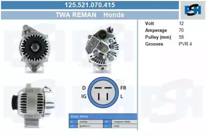 Генератор CV PSH 125.521.070.415