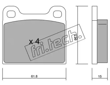 Комплект тормозных колодок fri.tech. 003.0