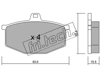 Комплект тормозных колодок fri.tech. 014.0