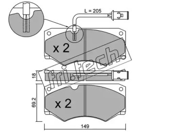 Комплект тормозных колодок fri.tech. 016.2
