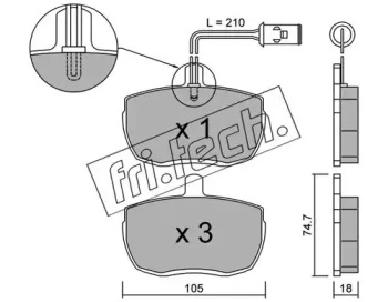 Комплект тормозных колодок fri.tech. 018.5