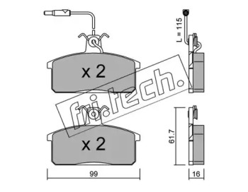 Комплект тормозных колодок fri.tech. 028.2