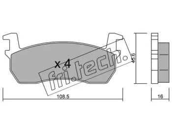 Комплект тормозных колодок fri.tech. 036.0