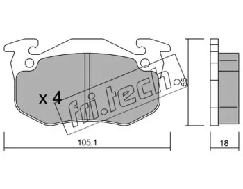 Комплект тормозных колодок fri.tech. 038.4