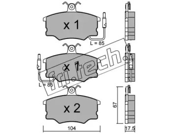Комплект тормозных колодок fri.tech. 055.0