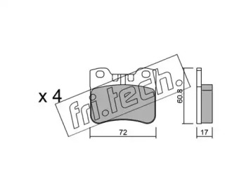 Комплект тормозных колодок fri.tech. 062.2