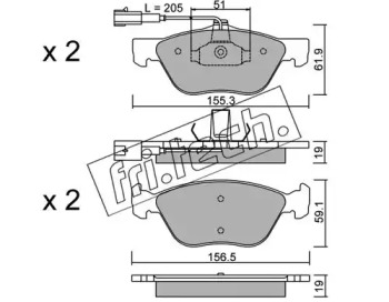 Комплект тормозных колодок fri.tech. 085.1
