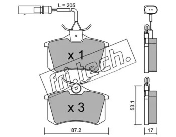 Комплект тормозных колодок fri.tech. 102.3