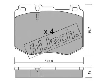 Комплект тормозных колодок fri.tech. 1043.0