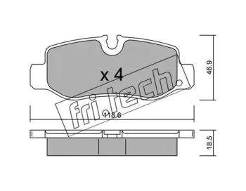 Комплект тормозных колодок fri.tech. 1047.0