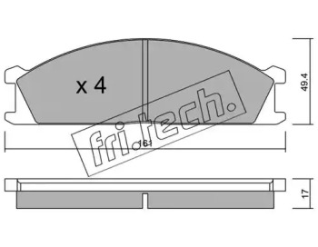 Комплект тормозных колодок fri.tech. 109.0