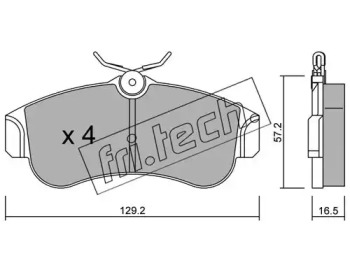 Комплект тормозных колодок fri.tech. 125.0