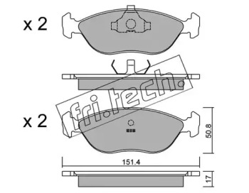 Комплект тормозных колодок fri.tech. 128.0
