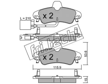 Комплект тормозных колодок fri.tech. 145.2