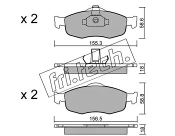 Комплект тормозных колодок fri.tech. 148.0
