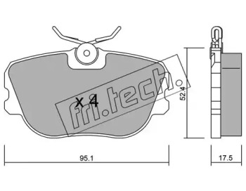 Комплект тормозных колодок fri.tech. 153.0
