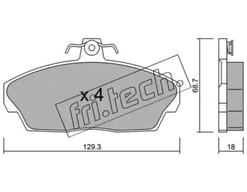 Комплект тормозных колодок fri.tech. 177.1