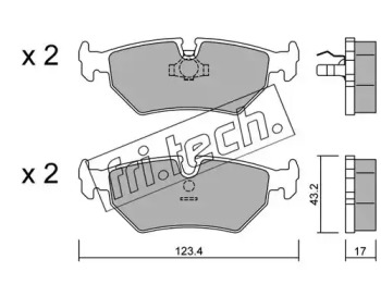Комплект тормозных колодок fri.tech. 182.0