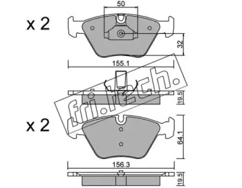 Комплект тормозных колодок fri.tech. 216.5