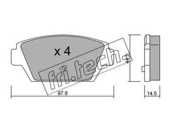 Комплект тормозных колодок fri.tech. 235.0