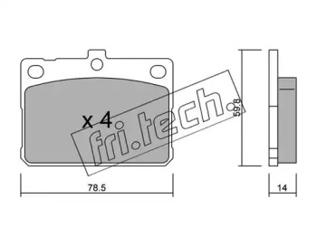 Комплект тормозных колодок fri.tech. 237.0