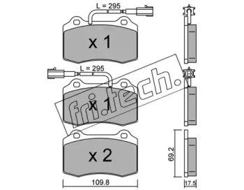 Комплект тормозных колодок fri.tech. 260.0