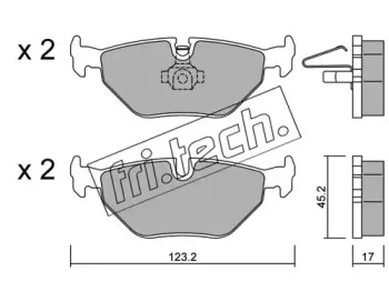 Комплект тормозных колодок fri.tech. 270.0