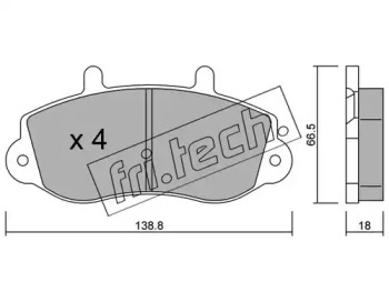 Комплект тормозных колодок fri.tech. 273.0