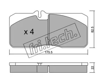 Комплект тормозных колодок fri.tech. 280.0