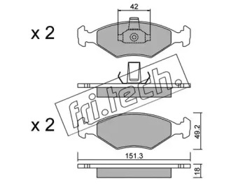 Комплект тормозных колодок fri.tech. 282.2