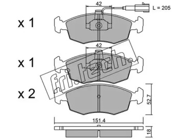 Комплект тормозных колодок fri.tech. 283.0
