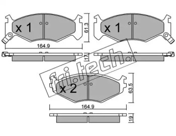 Комплект тормозных колодок fri.tech. 298.0