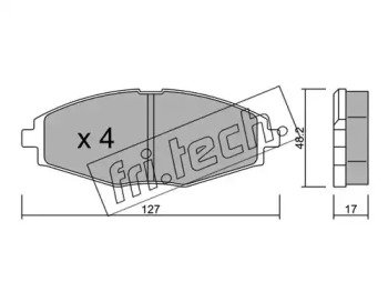 Комплект тормозных колодок fri.tech. 302.0