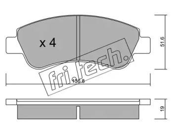 Комплект тормозных колодок fri.tech. 336.0