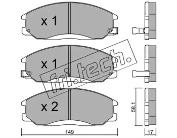 Комплект тормозных колодок fri.tech. 373.0