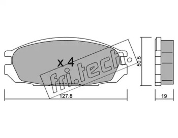 Комплект тормозных колодок fri.tech. 424.0