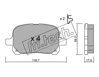 Комплект тормозных колодок fri.tech. 444.0