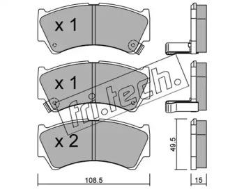 Комплект тормозных колодок fri.tech. 452.0