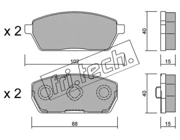Комплект тормозных колодок fri.tech. 454.0