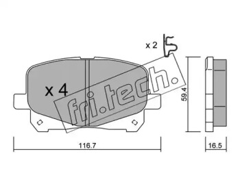 Комплект тормозных колодок fri.tech. 459.0