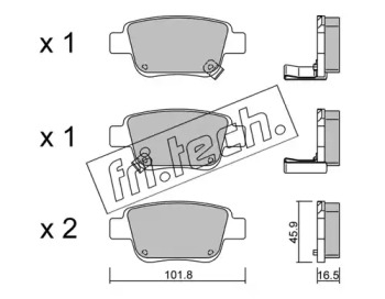 Комплект тормозных колодок fri.tech. 467.0