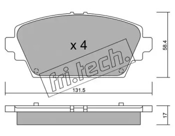 Комплект тормозных колодок fri.tech. 480.0