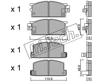 Комплект тормозных колодок fri.tech. 482.0