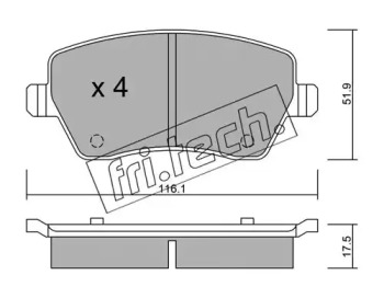 Комплект тормозных колодок fri.tech. 501.0